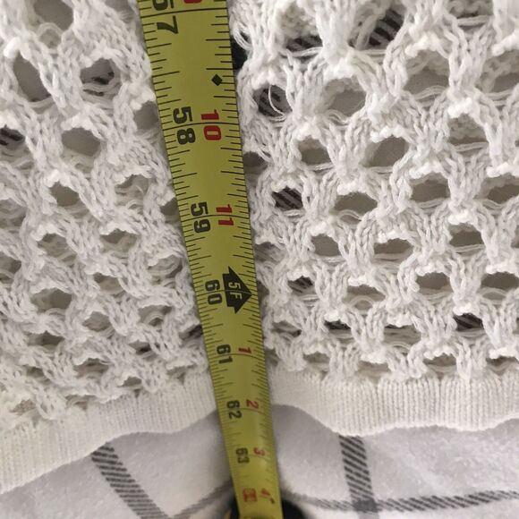 LNA Clothing Cream Open Knit Crochet Sleeveless Sheer Long Maxi Dress XS - Picture 5 of 7